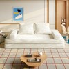 86.6" Fluffy Chenille Multifunctional Convertible Sofa Bed with 2 Backrests & 2 Pillows - 3 of 4