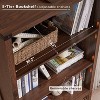 OKD 70" Storage Bookshelf-Bookcase with Adjustable Shelves & Barn Door, Farmhouse 5-Tier Storage Cabinet - 2 of 4