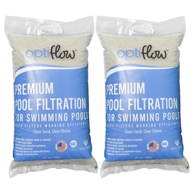 OptiFlow 2-Pack Pool Filter Sand, Premium Filtration with Pure Silica Formula, 50 Lbs - Swimming Pool System Accessories and Supplies for Cleaning and