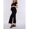 Women's Crew Neck Short Sleeve Side Tie Maternity Midi Dress | Motherhood Maternity - 3 of 4