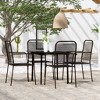 vidaXL Dining Set Black Steel Medium Durable Garden Dining Set - 31.5" Table Length 4 - 2 of 4