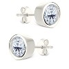 SHINE by Sterling Forever Sterling Silver Round Cut Bezel Set Stud Earrings - 4 of 4