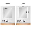 Amanti Art Mirror Makeover Bathroom Mirror Frame Border Kit - Fully Assembled Peel and Stick Frame - Mirror NOT Included - Cabinet White Narrow Trim - 4 of 4