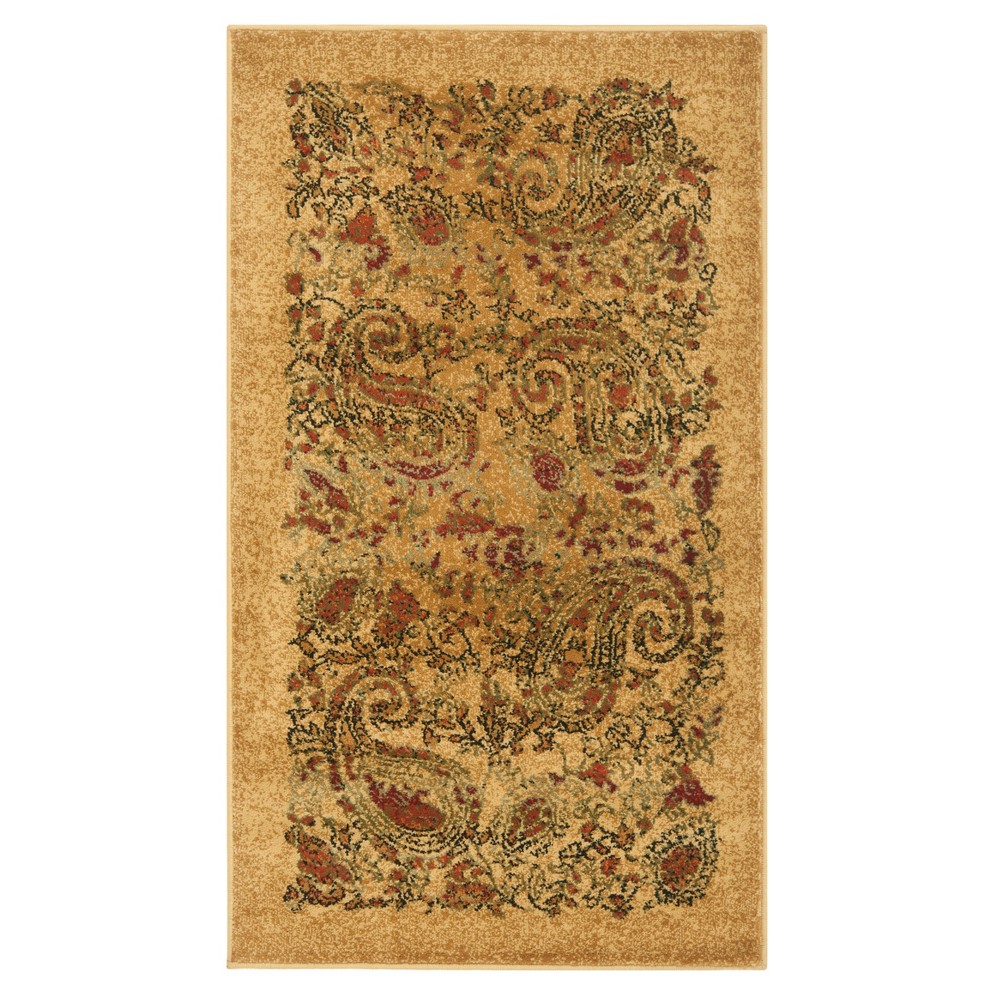 Floral Loomed Accent Rug 2'3inx4' Beige - Safavieh