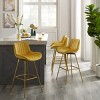 Art Leon Comfortable Velvet Swivel Barstool with Golden Legs, Set of 2 - 4 of 4