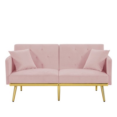 NicBex Loveseat Sofa Modern Comfy Velvet Sofa Bed with 3 Adjustable Positions Convertible Lounge Sleeper Sofa Bed for Living Room,Office