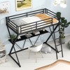 Whisen X-Shaped Twin Size Loft Bed with Desk, Ladder and Full-Length Guardrails - 3 of 4