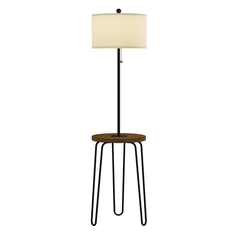 Hastings Home Floor Lamp with Table, Shelves, USB Port and Hairpin Legs, 1 of 9