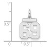 Black Bow Jewelry Sterling Silver, Athletic Collection, Small Polished Number 69 Pendant - 2 of 3