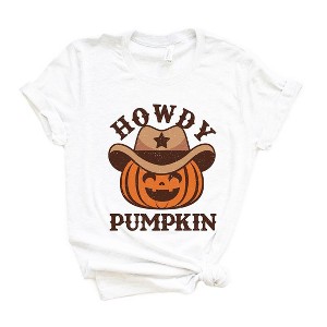 Simply Sage Market Women's Howdy Pumpkin Hat Short Sleeve Graphic Tee - 1 of 4