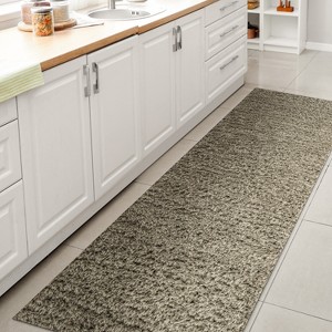 Clayton Coastal Solid Glam Shag Machine-Washable Rug - JONATHAN Y - 1 of 4