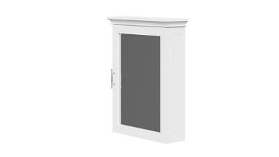 White Painted Mirrored Wall Mount Storage Cabinet with Adjustable Shelf
