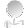 Round Wall Mount Vanity Mirror, 12.8x10 Inch 1X/5X Magnifying Bathroom Mirror - 2 of 4