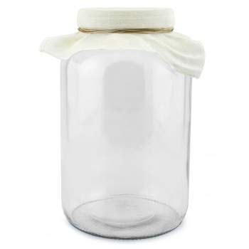 Cornucopia Brands 1 Gallon Glass Kombucha Jar 1pk, w/ Cotton Cloth Cover Lid Accessories