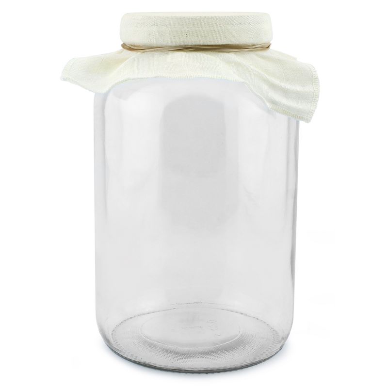 Cornucopia Brands 1 Gallon Glass Kombucha Jar 1pk, w/ Cotton Cloth Cover Lid Accessories, 1 of 8