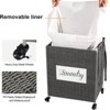 SEVOBAL Laundry Bags and Baskets Laundry Hamper with Lid Laundry Basket Liner Bag Hampers Laundry Clothes Storage Basket, Gray, 17.72"*12.3"*21.26" - 2 of 4