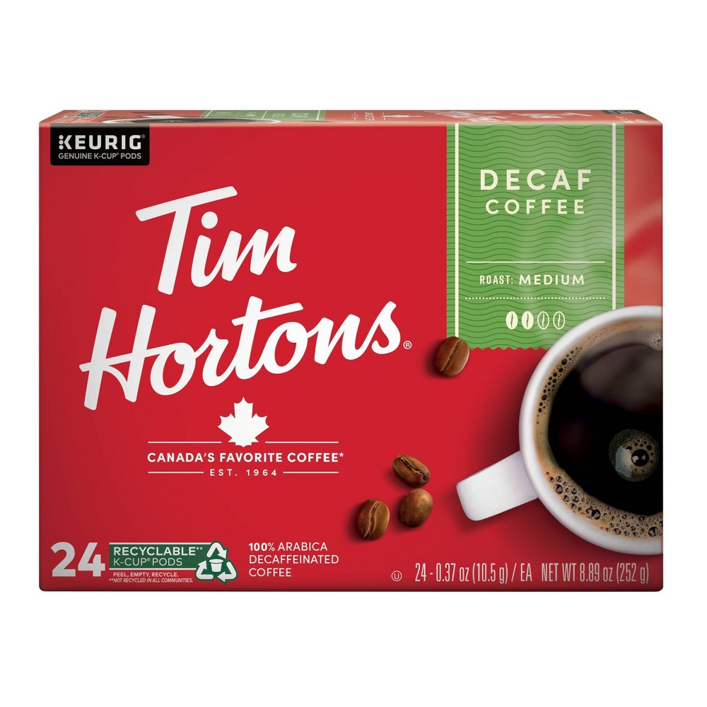 Keurig Tim Hortons Medium Roast Original Blend Decaf K-cup Pods - 24ct