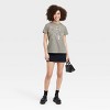 Women's Floral Mushroom Short Sleeve Graphic T-Shirt - Olive Green - 3 of 3