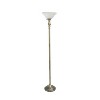 1-Light Torchiere Floor Lamp with Marbleized Glass Shade - Elegant Designs - 3 of 4