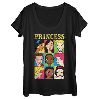 Women's Disney Princess Distressed Close-up Poster T-shirt : Target