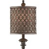 Regency Hill French Buffet Table Lamp Beige Scroll Metal Lattice Candlestick Framed Cylinder Shade for Dining Room - 3 of 4