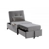 Velvet Adjustable Sleeper Lounge Chaise Chair with Pillow and Convertible Design for Living Room - 4 of 4