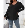 Womens Plus Size V Neck Long Sleeve Shirt Fall Fashion Tops Tunic Dressy Casual Sweater Clothes Cute Trendy Work Outfits 2025 - 4 of 4