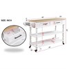 56'' Kitchen Island Cart, Rolling Kitchen Island with Drawer and Shelves, Serving Utility Cart, Kitchen Island Table on Wheels for Hotel Kitchen - 3 of 4