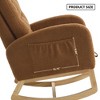 Vynxaria Caramel Accent Rocking Chair with Footrest High Back Rubber Wood Rocking - 4 of 4