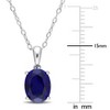 EVERLY JEWELRY | Sterling Silver Pendant with Gemstone and Created Gemstone – Multiple Stone Options - 3 of 4