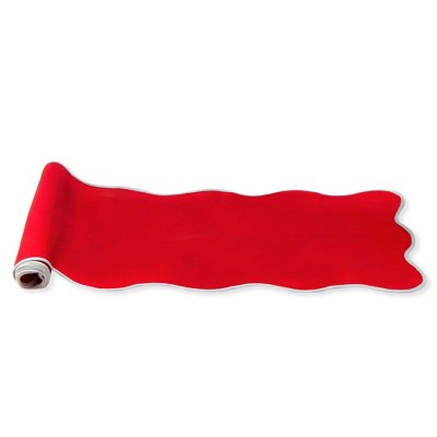 tag Red Scallop Table Runner Cotton Christmas Decor 72 x 14.5 Machine Washable Perfect for Holiday Dining