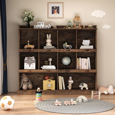 Wooden 3-Shelf Open Bookcase, Vertical Bookshelf Display Cabinet for Study or Living Room – The Pop Home