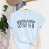 Simply Sage Market Embroidered Wifey Arched Varsity Garment Dyed Tee - 3 of 4