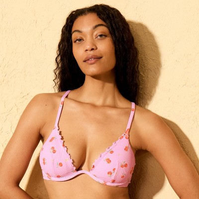 Shade & Shore Women's Peach Print Ruffle Underwire Bikini Top - Shade & Shore™ Pink 34C — фото 3