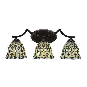 Toltec Lighting Zilo 3 - Light Vanity in  Dark Granite with 7" Crescent Art Glass Shade - 1 of 1