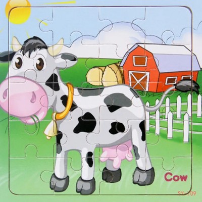 Boersma Children's Wooden Puzzle – Cat Theme with Poultry & Farm Animals, Educational Toy for Toddlers, Durable & Safe Early Learning Gift