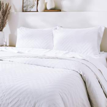 400 Thread Count 100% Cotton Pure White 3 Piece Duvet Cover - King ...