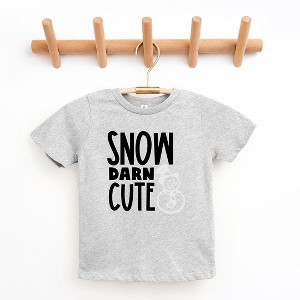 The Juniper Shop Snow Darn Cute Glitter Youth Short Sleeve Tee - L - Heather Grey - 1 of 3