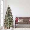 Puleo 6.5' Pre-Lit LED Snowy Valley Pine Artificial Christmas Tree Warm White Lights - 2 of 3