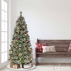 Puleo 6.5' Pre-Lit LED Snowy Valley Pine Artificial Christmas Tree Warm White Lights - image 2 of 3