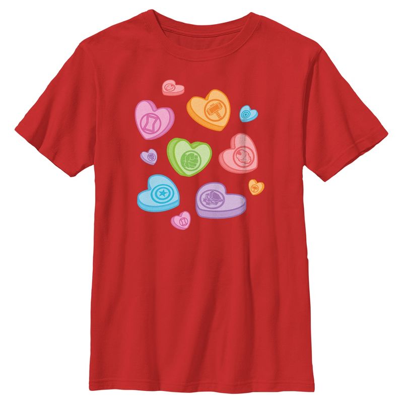 Boy's Marvel Avengers Candy Hearts T-Shirt, 1 of 5
