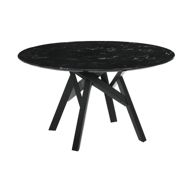 54&#34; Venus Round Mid-Century Modern Dining Table Black Marble - Armen Living, 1 of 7