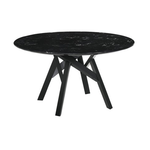 54 Venus Round Mid Century Modern, Modern Dining Table Black Marble