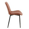 CAVINAS Mid-Century Modern Dining Chair with Metal Legs and High Back, Faux Leather Upholstered Armless Side Chair, Set of 4 - 4 of 4