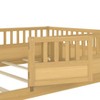 Kumasinova Twin/Full Size Bed Frame with Safety Rails,Montessori Floor Bed with an Opening,Wood Twin/Full Bed Frame with Headboard,Bed Frames for Kids - 4 of 4