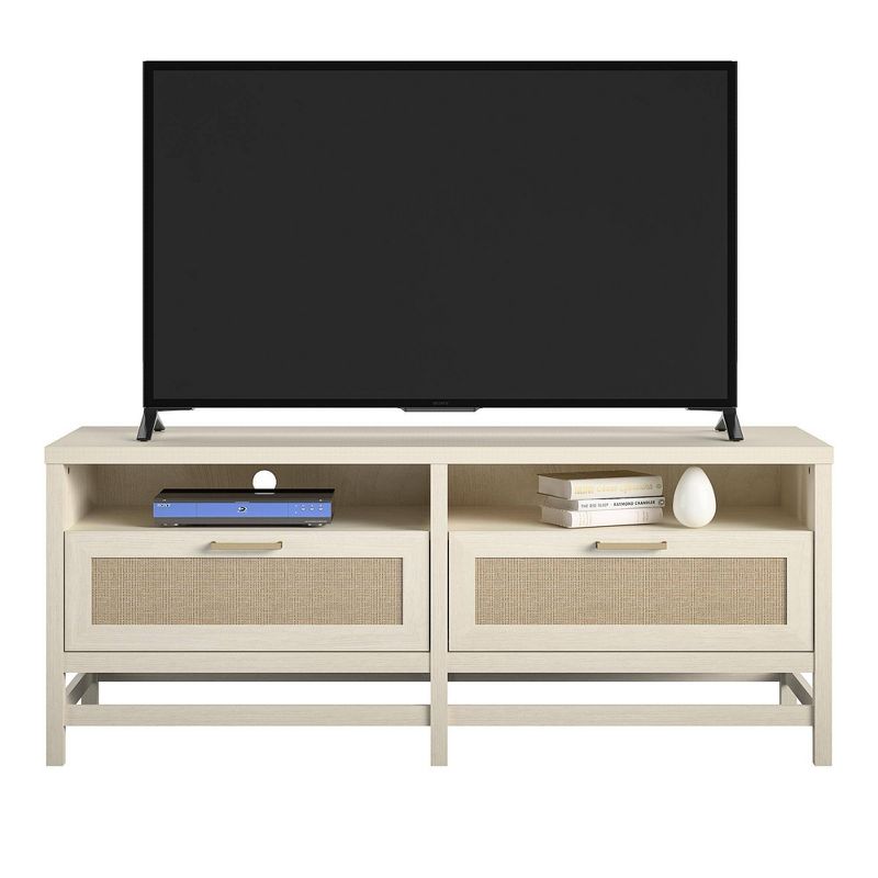 Latta TV Stand for TVs up to 60&#34; with Faux Rattan Ivory Oak - Room &#38; Joy, 5 of 12