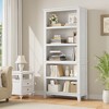 Wooden Bookcase 5 Tier Storage Bookshelf Farmhouse Bookshelves Rustic Vintage Etagere for Home Office,Living Room,Bed Room - 4 of 4