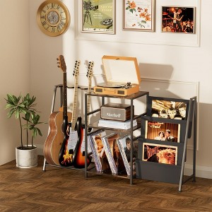 MOEPISY Record Player Stand, 3 Tier Guitar Stand for Acoustic, Electric Guitar, Bass Stand - 1 of 4