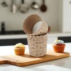 Unique Bargains Disposable Baking Cups Wood Pulp Paper PE Coating Reddish Brown Khaki 2.76"x2.17" 50 Pcs - 2 of 4