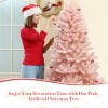 Pink Artificial Christmas Tree Hinged Full Fir Tree with  Metal Stand - 4 of 4